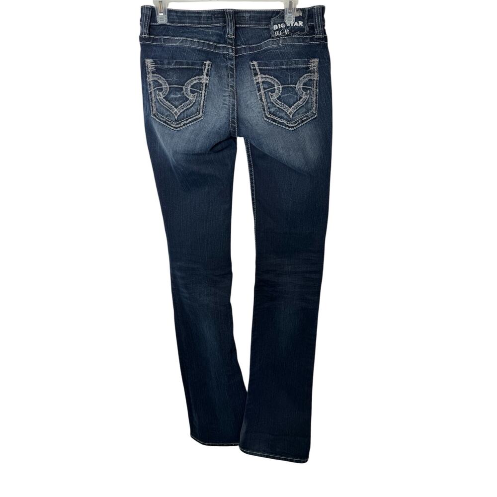 Big Star Casey K Low Rise 28 XXLong 37” Inseam Boot Jeans Western Thick Stitch